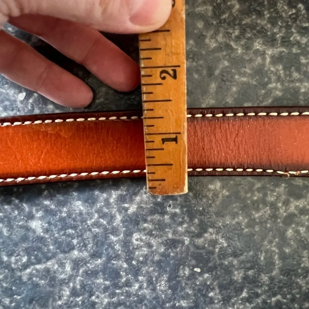 VTG TEX TAN GENUINE COWHIDE COWBOY BELT SIZE 36 BROWN LEATHER Made In The USA